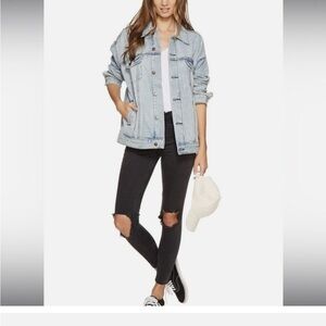 Free People Black knee exposed jeans